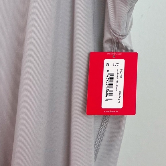 NWT Spanx Go Lightly Mock Neck Ribbed Tank Top in Cloud Grey - Picture 4 of 7